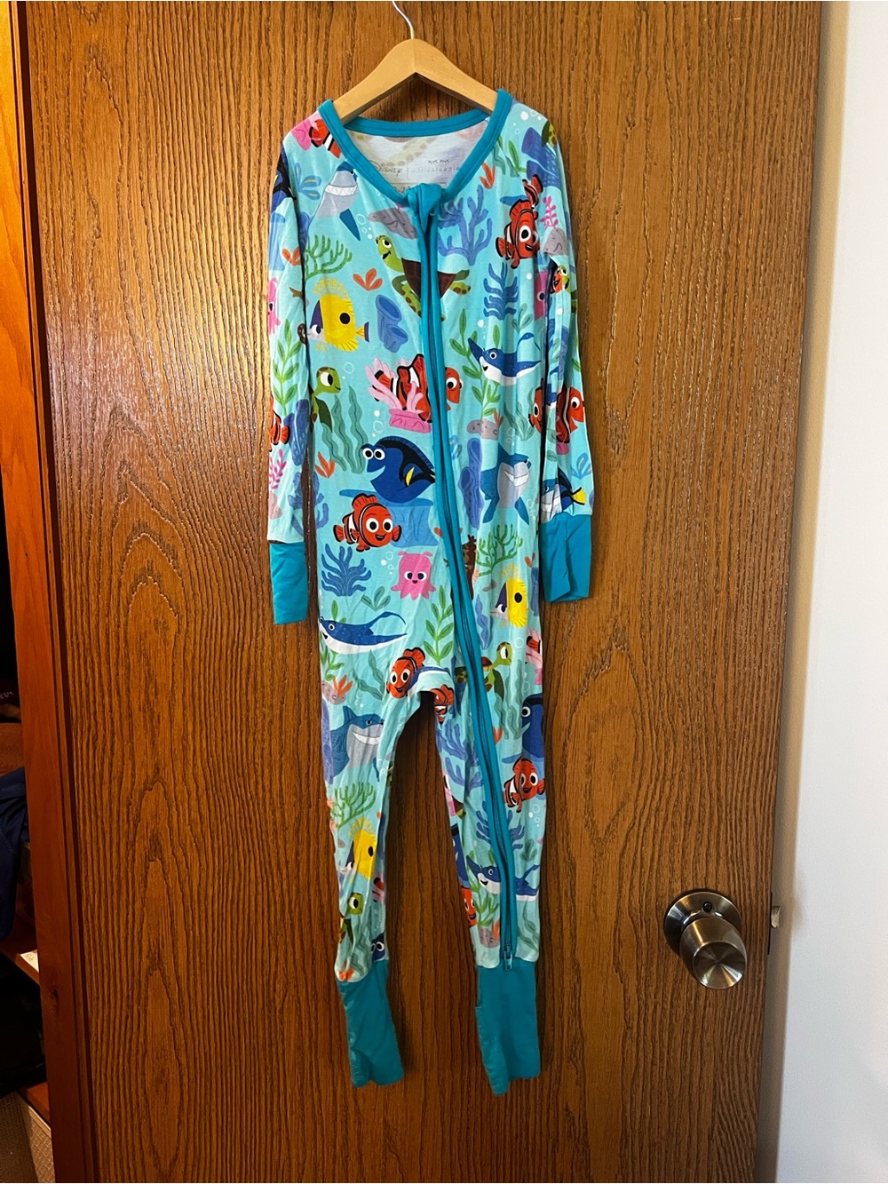 Disney Finding Nemo Light Blue Kids One-Piece Footie Pajamas
